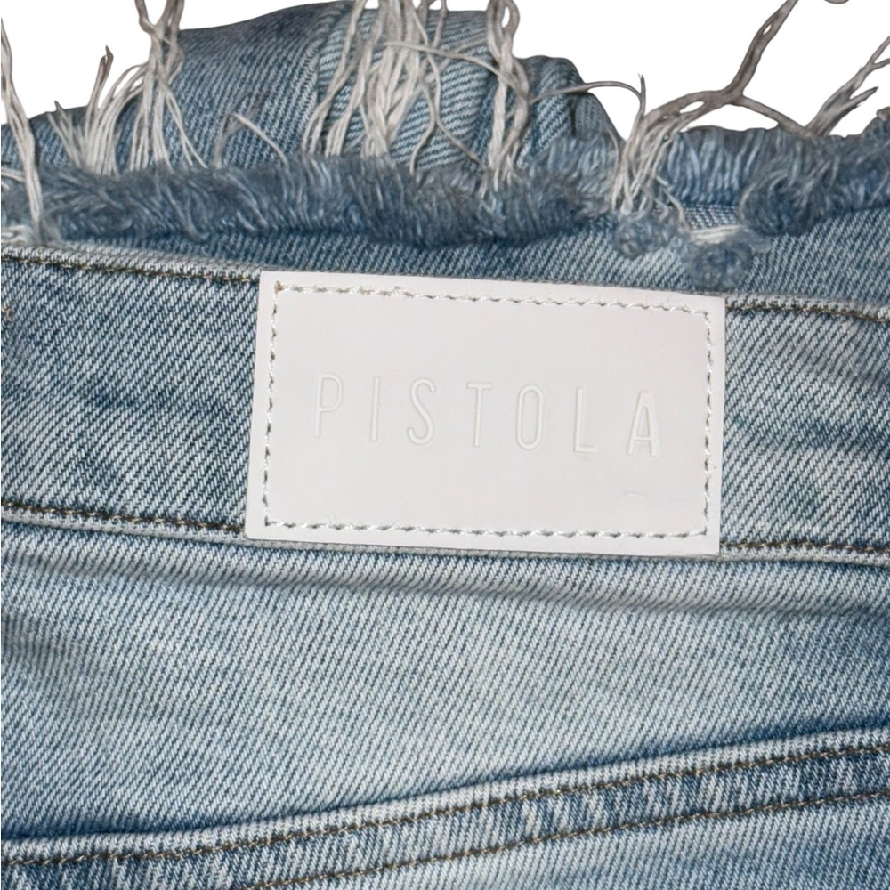 PISTOLA High Rise Medium Blue Distressed Ripped Straight Leg Women’s Jeans 28 - Picture 7 of 11